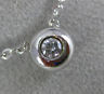 ESTATE .14CT ROUND CUT DIAMOND 18KT WHITE GOLD 3D SOLITAIRE BEZEL PENDANT #596