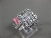 ESTATE 1.02CT ROUND & BAGUETTE DIAMOND 18K WHITE GOLD RECTANGLE FRIENDSHIP RING