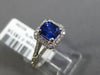 ESTATE 1.43CT DIAMOND & AAA SAPPHIRE 14KT WHITE GOLD SQUARE HALO ENGAGEMENT RING