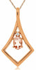 ESTATE .42CT DIAMOND & AAA MORGANITE 14KT ROSE GOLD 3D ROUND & OVAL DROP PENDANT