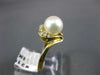ESTATE .15CT DIAMOND & AAA SOUTH SEA PEARL 14KT YELLOW GOLD SOLITAIRE RING #2194