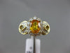 ESTATE 1.58CT DIAMOND & AAA YELLOW SAPPHIRE 14K YELLOW GOLD HALO ENGAGEMENT RING