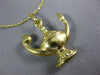 ANTIQUE 18KT YELLOW GOLD 3D CLASSIC GENIE LAMP FILIGREE FLOATING PENDANT #21865
