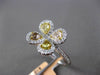 ESTATE 1.52CTW WHITE & PINK & YELLOW DIAMOND 18KT TWO TONE GOLD FLOWER FUN RING