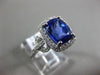 ESTATE LARGE 4.03CT DIAMOND & AAA TANZANITE 14KT WHITE GOLD HALO ENGAGEMENT RING