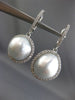 ESTATE .64CT DIAMOND & AAA SOUTH SEA PEARL 18KT WHITE GOLD HALO HANGING EARRINGS