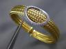 ESTATE LARGE .40CT DIAMOND 14K WHITE & YELLOW GOLD 3D WOVEN OVAL BANGLE BRACELET
