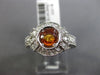 ESTATE WIDE .92CT DIAMOND & AAA YELLOW SAPPHIRE 14KT WHITE GOLD ENGAGEMENT RING