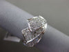 ESTATE WIDE .85CT DIAMOND 14KT WHITE GOLD 3D MULTI ROW PAVE FANCY BOW RING