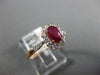 ESTATE .87CT DIAMOND & AAA OVAL RUBY 14KT ROSE GOLD 3D FLOWER CLASSIC LOVE RING