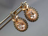 ESTATE .80CT WHITE & CHOCOLATE DIAMOND & AAA MORGANITE 14KT ROSE GOLD EARRINGS