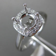 ESTATE .19CT DIAMOND 14K WHITE GOLD 3D SQUARE 4 PRONG SEMI MOUNT ENGAGEMENT RING