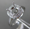 ESTATE .19CT DIAMOND 14K WHITE GOLD 3D SQUARE 4 PRONG SEMI MOUNT ENGAGEMENT RING