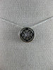 ESTATE LARGE .33CT DIAMOND 14KT WHITE GOLD ROUND CLUSTER BEZEL SOLITAIRE PENDANT