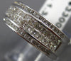 ESTATE WIDE 1.34CT DIAMOND 14KT WHITE GOLD 3D MULTI ROW ANNIVERSARY RING #23472