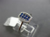 ESTATE .35CT DIAMOND & AAA SAPPHIRE 14KT WHITE GOLD MULTI ROW RECTANGULAR RING
