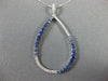 ESTATE .79CT DIAMOND & AAA SAPPHIRE 14KT WHITE GOLD PEAR SHAPE TEAR DROP PENDANT