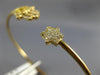 ESTATE .29CT DIAMOND 14KT YELLOW GOLD STAR OF DAVID HAMSA LUCKY BANGLE BRACELET