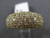 ANTIQUE WIDE 2.0CT DIAMOND 14K YELLOW GOLD PAVE MULTI ROW ANNIVERSARY RING #3544