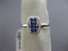 ESTATE .35CT DIAMOND & AAA SAPPHIRE 14KT WHITE GOLD MULTI ROW RECTANGULAR RING