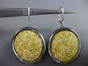 ESTATE LARGE 4.0CT FANCY DIAMOND 18K WHITE YELLOW & BLACK GOLD FILIGREE EARRINGS