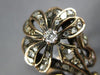 ANTIQUE LARGE 1.0CT ROSE CUT & OLD MINE DIAMOND 14KT WHITE GOLD 3D FILIGREE RING