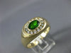 ESTATE 1.25CT DIAMOND & AAA GREEN GARNET 14KT YELLOW GOLD OVAL CLASSIC MENS RING
