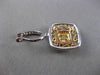 ESTATE LARGE 2.44CT WHITE & YELLOW DIAMOND 18KT TRI COLOR GOLD FILIGREE EARRINGS