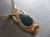 ESTATE .42CT WHITE & BLUE DIAMOND 14KT ROSE GOLD MOON CLUSTER TEAR DROP PENDANT
