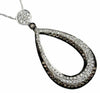 .62CT WHITE & CHOCOLATE FANCY DIAMOND 14KT WHITE GOLD 3D OPEN TEAR DROP PENDANT
