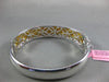 GIA LARGE 11.50CT WHITE & FANCY YELLOW DIAMOND 18K TWO TONE GOLD BANGLE BRACELET