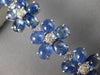 ESTATE EXTRA LARGE 55.15CT DIAMOND & AAA SAPPHIRE 18K WHITE GOLD FLOWER BRACELET