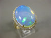 LARGE 7.95CT DIAMOND & AAA OPAL 14KT YELLOW GOLD 3D OVAL HALO ANNIVERSARY RING
