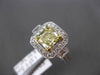 ESTATE 2.47CT FANCY YELLOW DIAMOND 18K TWO TONE GOLD 3D FILIGREE ENGAGEMENT RING