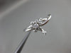 ANTIQUE WIDE .25CT ROUND DIAMOND 18KT WHITE GOLD 3D ETOILE FLOWER RING #11495