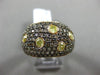 ESTATE 1.88CT YELLOW & CHOCOLATE FANCY DIAMOND 18KT TWO TONE GOLD MULTI ROW RING