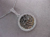 ESTATE .40CT DIAMOND 14KT WHITE GOLD 3D ROUND SHEMA ISRAEL PENDANT & CHAIN 24102