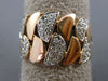 ESTATE WIDE .33CT DIAMOND 14KT WHITE & ROSE GOLD 3D HANDCRAFTED SEMI CIRCLE RING