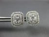 ESTATE LARGE 1.25CT DIAMOND 18KT WHITE GOLD CLUSTER SQUARE OCTAGON STUD EARRINGS