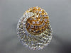 ESTATE LARGE .86CT WHITE & PINK DIAMOND 18K WHITE & ROSE GOLD OPEN FILIGREE RING