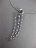 ESTATE LARGE .25CT DIAMOND 18KT WHITE GOLD 3D 3 ROW 23-STONE ELONGATED PENDANT