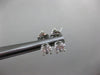 ESTATE 1CT ROUND DIAMOND 14K WHITE GOLD 3D SOLITAIRE 4 PRONG SCREW BACK EARRINGS