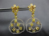 ESTATE LARGE 6.48CT WHITE & FANCY YELLOW DIAMOND 18KT TWO TONE GOLD 3D EARRINGS