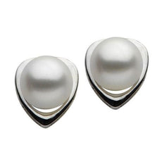 ESTATE AAA PEARL 18KT WHITE GOLD 3D CLASSIC SOLITAIRE TEAR DROP EARRINGS