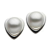 ESTATE AAA PEARL 18KT WHITE GOLD 3D CLASSIC SOLITAIRE TEAR DROP EARRINGS