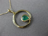 ESTATE .03CT DIAMOND & AAA EMERALD 14KT YELLOW GOLD CIRCLE OF LIFE FUN PENDANT