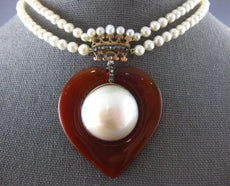 ANTIQUE EXTRA LARGE .26CT ROSE CUT DIAMOND & MULTI GEM 14KT YELLOW GOLD NECKLACE