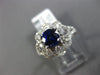 WIDE 1.92CT DIAMOND & AAA SAPPHIRE 14KT WHITE GOLD FLOWER HALO ENGAGEMENT RING