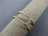 ESTATE WIDE .15CT ROUND DIAMOND 14KT ROSE GOLD 3D CLASSIC DOUBLE ROW FUN RING