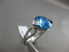 ESTATE LARGE 9.46CT DIAMOND & BLUE TOPAZ 14K WHITE GOLD FILIGREE PEAR SHAPE RING